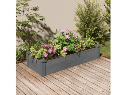 Zahradní vyvýšený záhon s vložkou šedý 120x45x25 cm masiv jedle 364288