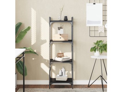 Knihovna se 4 policemi černá 40 x 30 x 120 cm kompozitní dřevo 837632