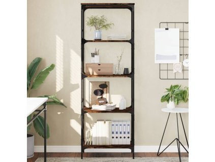 Knihovna s 5 policemi kouřový dub 59x35x171 cm kompozitní dřevo 837624
