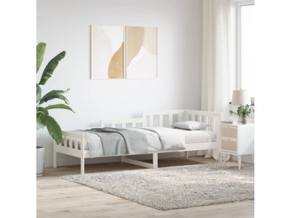 Válenda bez matrace bílá 90 x 200 cm masivní borovice 840371