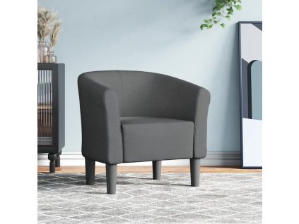 Klubové křeslo tmavě šedé textil 356430