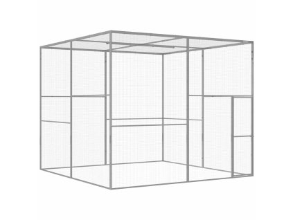 Klec pro kočky 3 x 3 x 2,5 m pozinkovaná ocel 146361