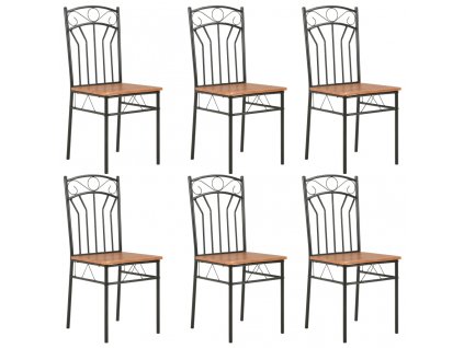 Jídelní židle 6 ks hnědé MDF 281397