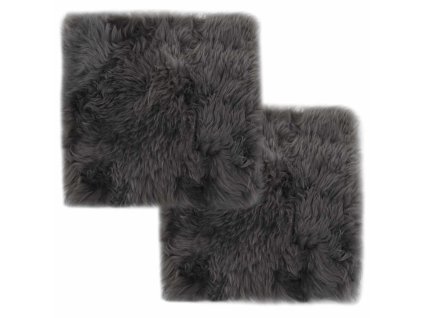 Podsedáky na židle 2 ks světle šedé 40 x 40 cm pravá ovčí kůže 284716