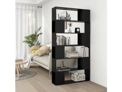 Knihovna / dělicí stěna černá 100 x 24 x 188 cm 3082072