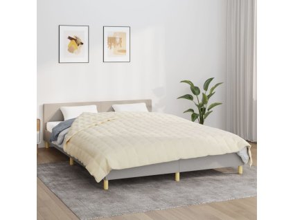 Zátěžová deka světle krémová 220 x 235 cm 15 kg textil 350819