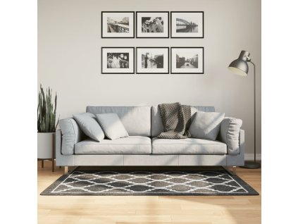 Koberec pratelný černý a bílý 80 x 150 cm protiskluzový 136603