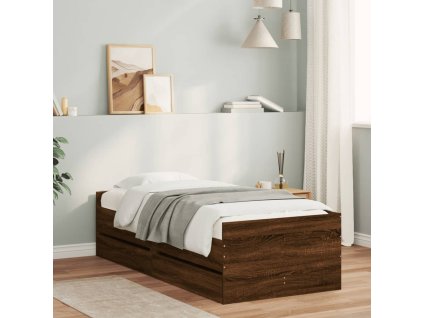 Rám postele se zásuvkami hnědý dub 90 x 190 cm 3207356