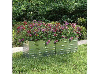 Zahradní vyvýšený záhon 160x40x45 cm pozinkovaná ocel stříbrný 316895