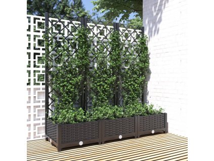 Zahradní květináč s mřížkou černý 120 x 40 x 121,5 cm PP 318272