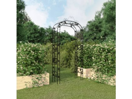 Zahradní oblouk černý 116 x 45 x 240 cm ocel 319350