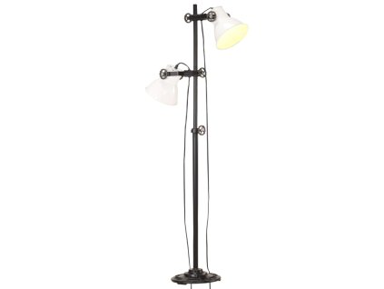 Podlahová lampa se 2 svítidly bílá E27 litina 320586