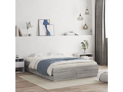 Rám postele se zásuvkami šedý sonoma 120 x 200 cm kompozit 3207285