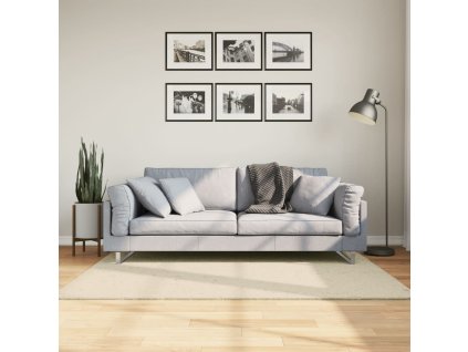 Koberec HUARTE krátký vlas měkký a pratelný krémový 120x170 cm 375038