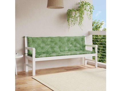 Podušky na zahradní lavici 2 ks vzor listů 200x50x7 cm textil 361751