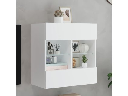 Nástěnná TV skříňka s LED osvětlením bílá 58,5 x 30 x 60,5 cm 837092