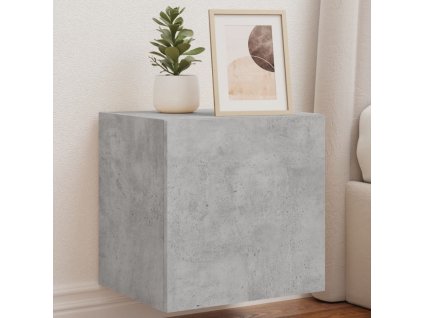 Nástěnné TV skříňky s LED 2 ks betonově šedé 40,5 x 35 x 40 cm 837253