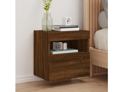 Nástěnná TV skříňka s LED osvětlením hnědý dub 40 x 30 x 40 cm 837181