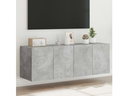 Nástěnné TV skříňky s LED 2 ks betonově šedé 60 x 35 x 41 cm 837309