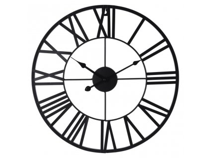 H&S Collection Nástěnné hodiny římské číslice černé