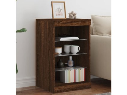 Příborník s LED osvětlením hnědý dub 41 x 37 x 67 cm 836727