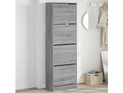 Botník se 4 výklopnými zásuvkami šedý sonoma 60 x 34 x 187,5 cm 3214376