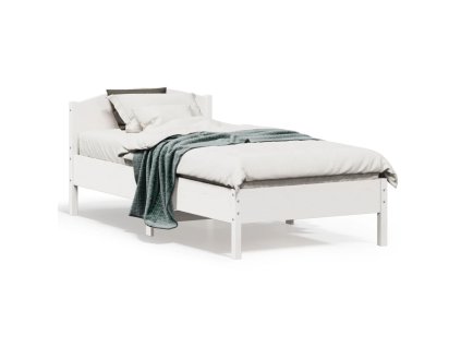 Postel bez matrace bílá 75 x 190 cm masivní borovice 842627