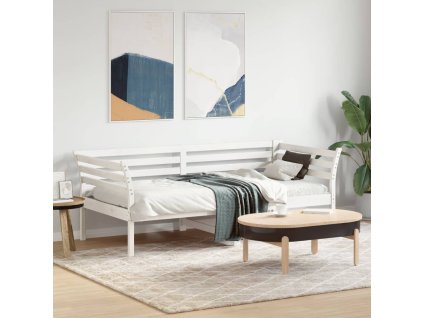 Válenda bez matrace bílá 90 x 190 cm masivní borovice 842879
