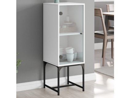 Odkládací skříňka se skleněnými dvířky bílá 35 x 37 x 100 cm 836553