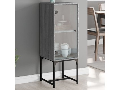 Odkládací skříňka se skleněnými dvířky šedá sonoma 35x37x100 cm 836558