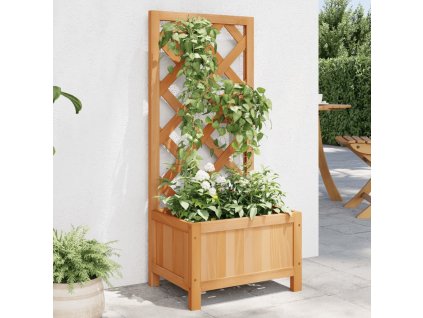 Truhlík s treláží hnědý masivní jedlové dřevo 365473