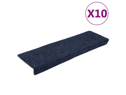 Schodové rohože samolepicí 10 ks 65 x 21 x 4 cm antracitové s obdélníkovým okrajem 149733