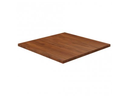 Čtvercová stolní deska tmavě hnědá 70x70x2,5 cm ošetřený dub