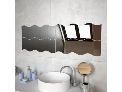 Nástěnná zrcadla 4 ks 60 x 18,5 cm vlnité sklo 245694