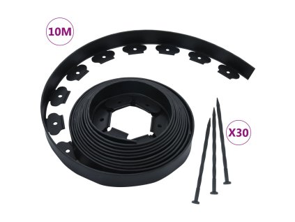 Flexibilní trávníkový lem se 30 kolíky 10 m 5 cm 48614