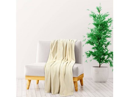 Deka krémová 200 x 240 cm polyester 136271