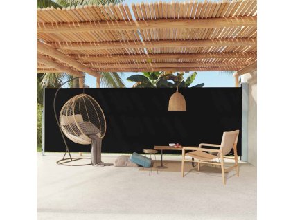 Zatahovací boční markýza 180 x 600 cm černá 317964