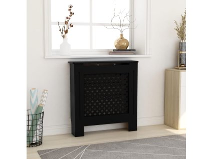 Kryt na radiátor MDF černý 78 cm 325568