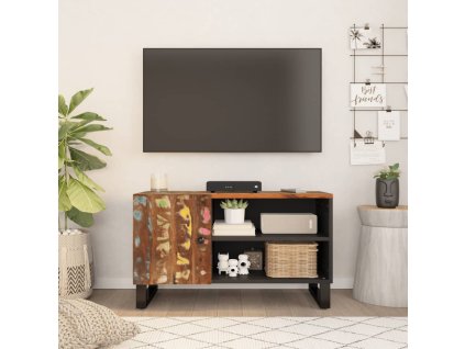 TV skříňka 80x33x46 cm masivní recyklované a kompozitní dřevo 351964