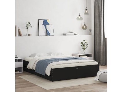 Rám postele se zásuvkami černý 150 x 200 cm kompozitní dřevo 3207267