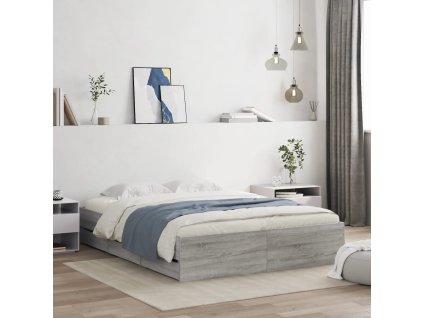 Rám postele se zásuvkami šedý sonoma 140 x 200 cm kompozit 3207278