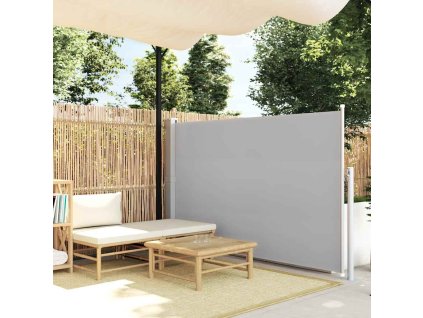 Zatahovací boční markýza/zástěna na terasu 140 x 500 cm šedá 48398