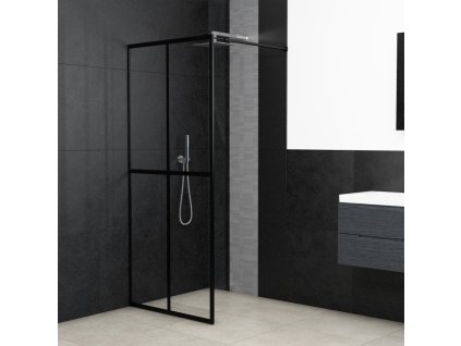 Průchozí sprchová zástěna čiré tvrzené sklo 80 x 195 cm 145679