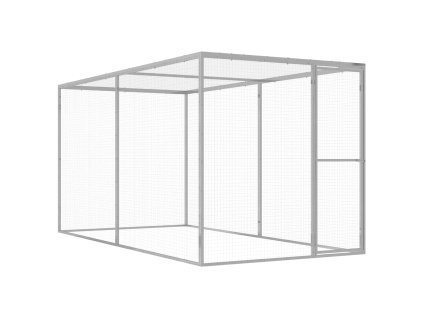 Klec pro kočky 3 x 1,5 x 1,5 m pozinkovaná ocel 146357