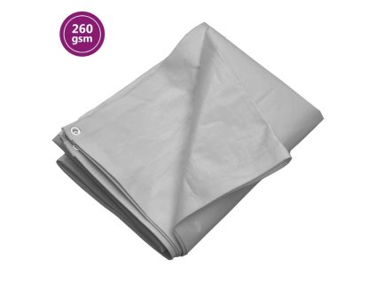 Plachta 260 g/m² 4 x 6 m šedá HDPE 151504