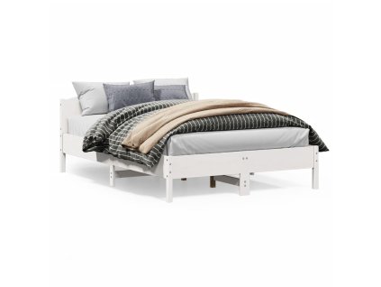 Postel bez matrace bílá 140 x 200 cm masivní borovice 842595