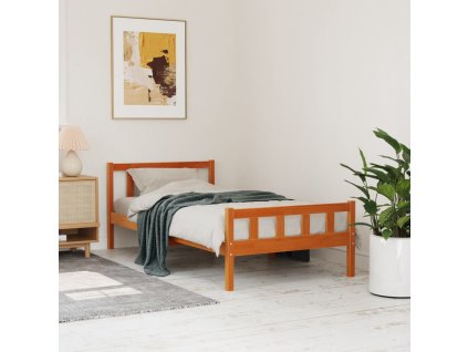 Postel bez matrace voskově hnědá 75 x 190 cm masivní borovice 844389