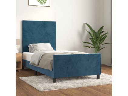 Rám postele bez matrace tmavě modrý 100x200 cm samet 3125621