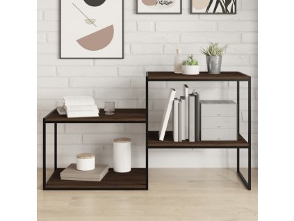 Nástěnné police 4 ks hnědý dub 60x40x1,5 cm kompozitní dřevo 838247