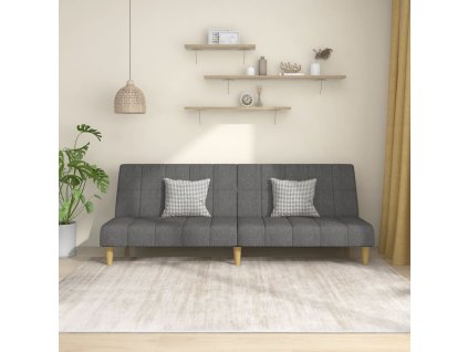 2místná rozkládací pohovka světle šedá textil 375826